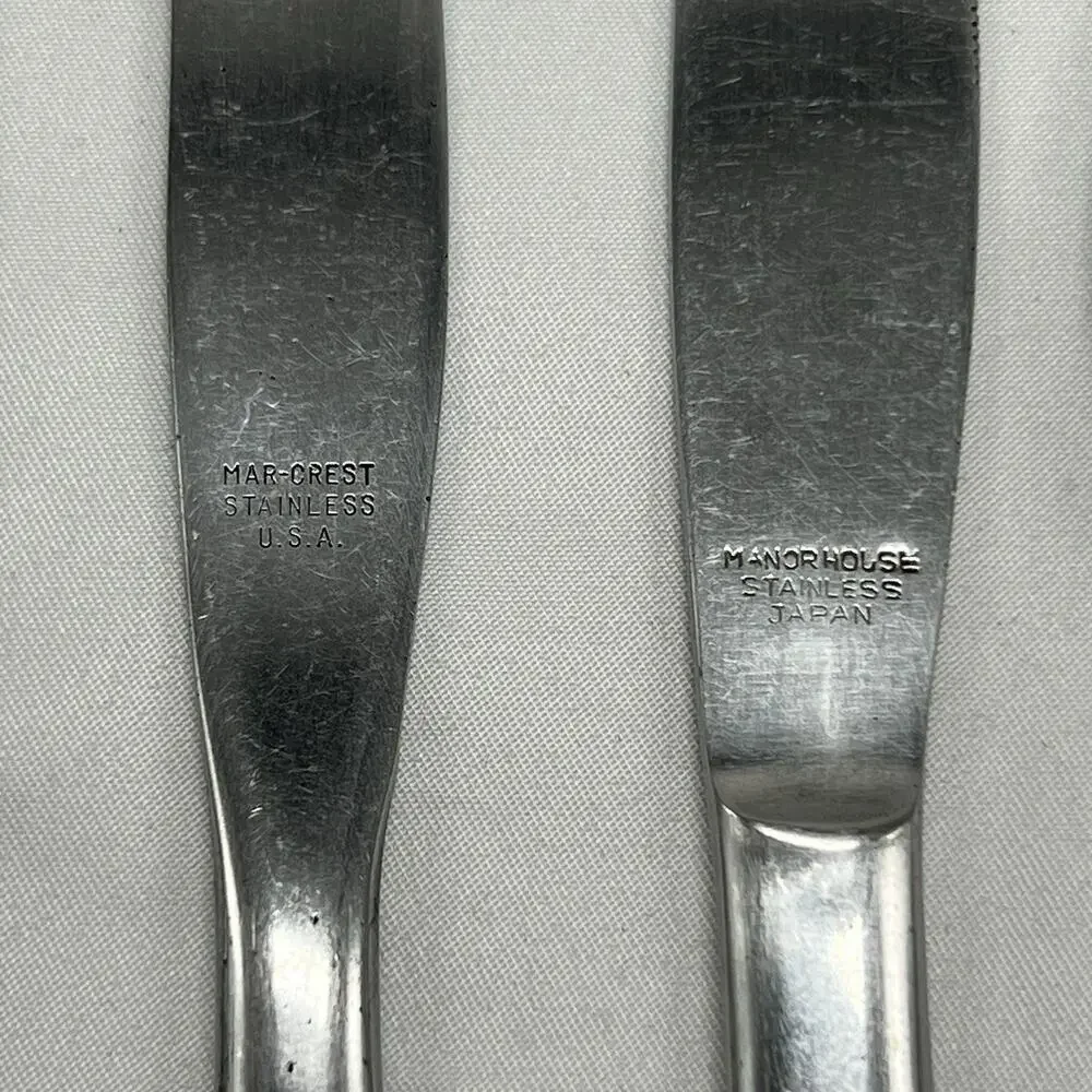 MARCREST atomic Starburst Flatware 3 Tablespoons, 3 Knives, 1 Teaspoon VTG MCM - Picture 6 of 7
